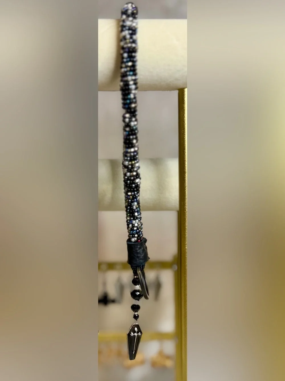 Halloween Theme Keychain with Coffin Charm - “Graveyard”